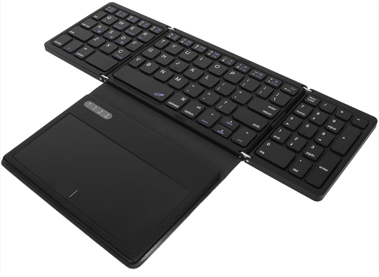 Foldable Bluetooth keyboard for travel handheld gaming